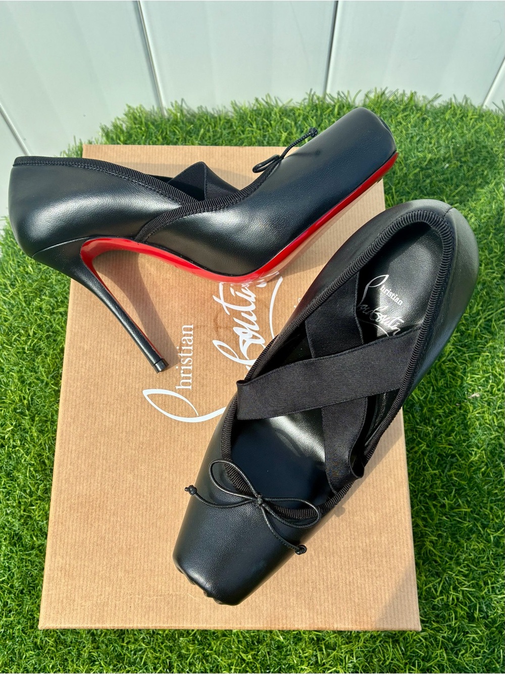 CHRISTIAN LOUBOUTIN CASSIASTIC 100 BLACK LEATHER PUMPS SZ 37 NEW SEASON!